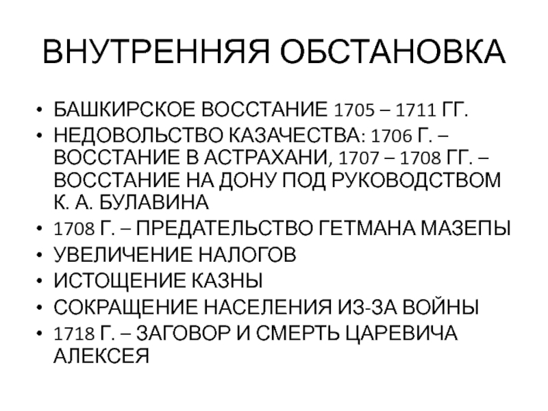 Основные события башкирского восстания 1705 1711