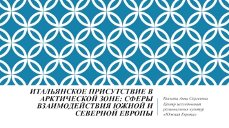 Итальянское присутствие в арктической зоне: сферы взаимодействия Южной и Северной Европы