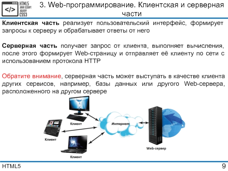 Web программирование программа. Части приложения серверная и клиентская.