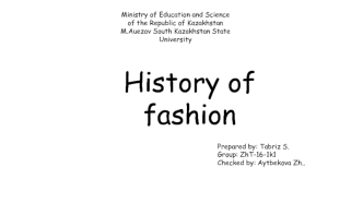 History of fashion