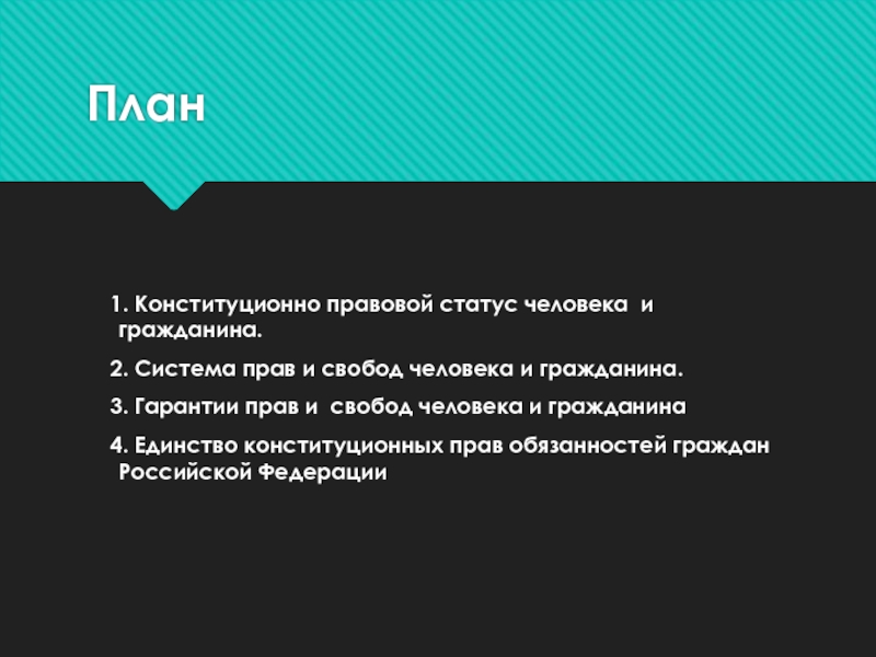 Конституционно правовой статус человека и гражданина план