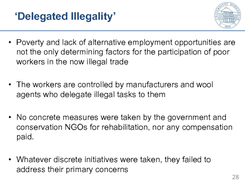 ‘Delegated Illegality’ Poverty and lack of alternative employment opportunities are not the