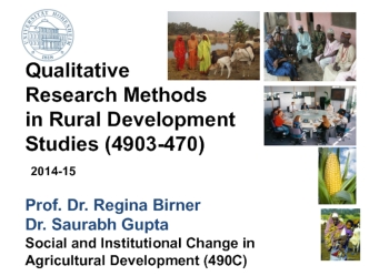 Lecture 1. Qualitative Research Methods in Rural Development Studies (4903-470). Practical Examples