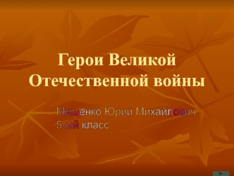 Герои Великой Отечественной войны