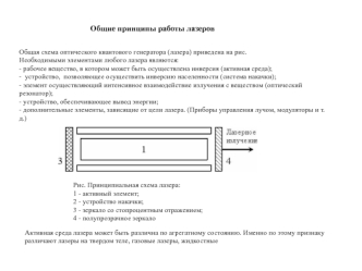 Принципы работы лазеров