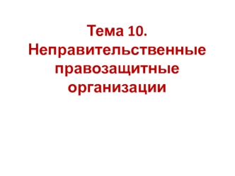 Международные неправительственные правозащитные организации