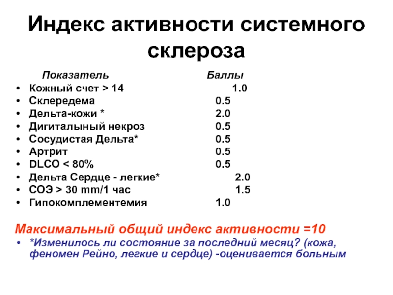 Индекс 43. Индекс активности.