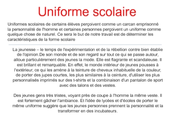 Uniforme scolaire