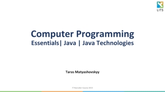Computer Programming Essentials| Java | Java Technologies