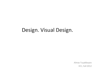 Design. Visual Design