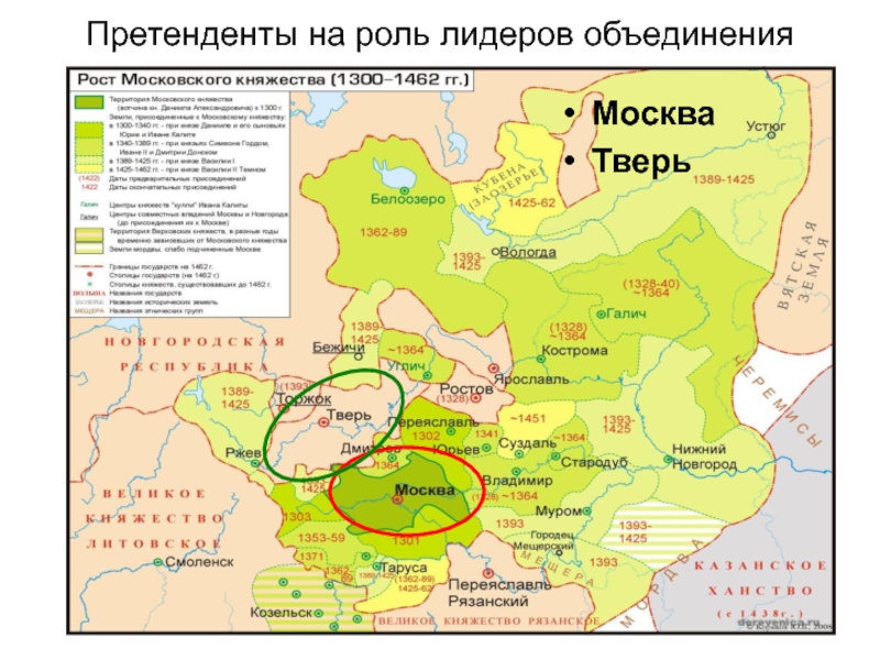 Москва и тверь борьба за лидерство карта