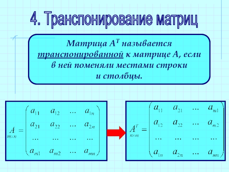 Транспонированная матрица равна. Транспонированная матрица 3х3. Транспонирование матрицы 4х3.