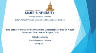 The effectiveness of international mediation efforts in water disputes: the case of rogun dam