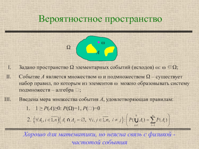 Случайные множества. Пространство элементарных событий ω. Множество элементарных событий. Пространство элементарных исходов (событий). События, Алгебра событий. Элементарные и составные события.