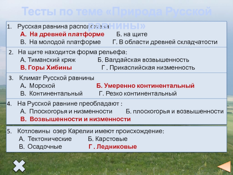 Равнины тест. Вывод Восточно европейской равнины. Вывод по Восточно европейской равнине. Тест по теме русская равнина. Зачет по русской равнине.