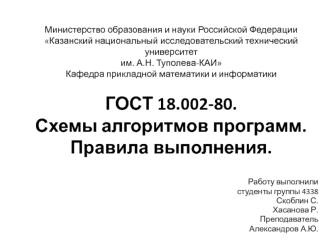Схемы алгоритмов программ. Правила выполнения