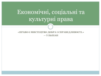 Економічні, соціальні та культурні права