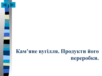 Кам’яне вугілля. Продукти його переробки