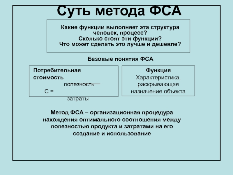 Функционально стоимостной анализ презентация