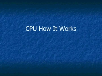 CPU How It Works