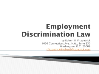 Employment Discrimination Law