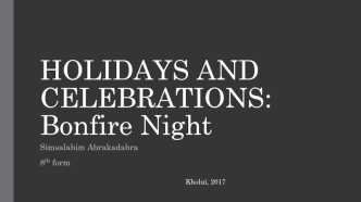 Holidays and celebrations: bonfire night