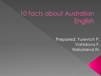 10 facts about Australian English