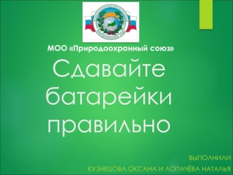 Батарейки. Принцип и состав батарейки. Утилизация. Экобоксы и экотерминалы