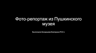 Фоторепортаж из Пушкинского музея