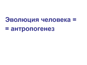 Эволюция человека - антропогенез. Происхождение человека