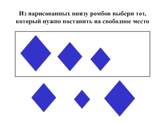 Из нарисованных внизу фигур выбери ту, которую нужно поставить на свободное место