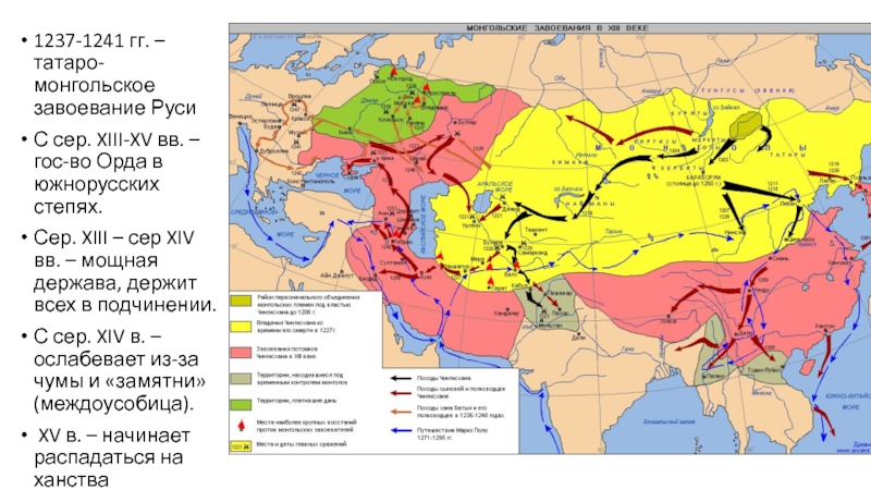 Карта монгольские завоевания в 13 веке