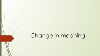 Change in meaning