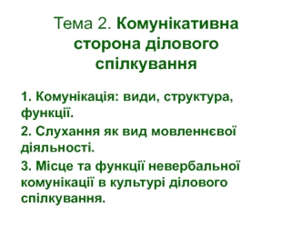 Комунікативна сторона ділового спілкування