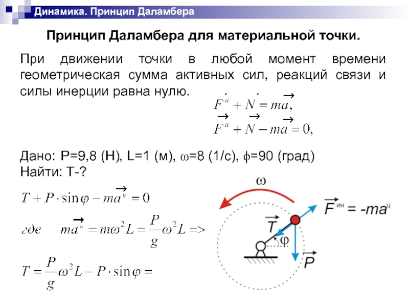 Принцип даламбера презентация