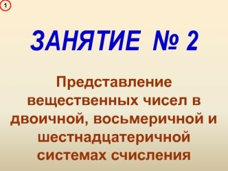 Представление вещественных чисел в двоичной, восьмеричной и шестнадцатеричной системах счисления