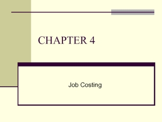 Job Costing