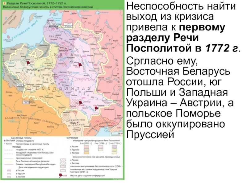 1 раздел речи посполитой карта