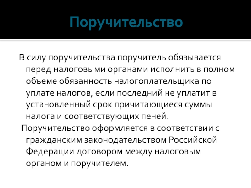 Поручительство гражданское право презентация