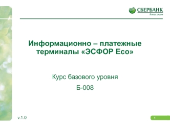 Информационно – платежные терминалы ЭСФОР Eco