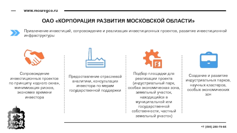 Сопровождение инвестиционных проектов по принципу одного окна