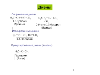 Диены. Сопряженные диены