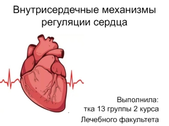 Внутрисердечные механизмы регуляции сердца