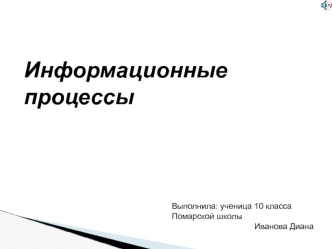 Информационные процессы. (10 класс)