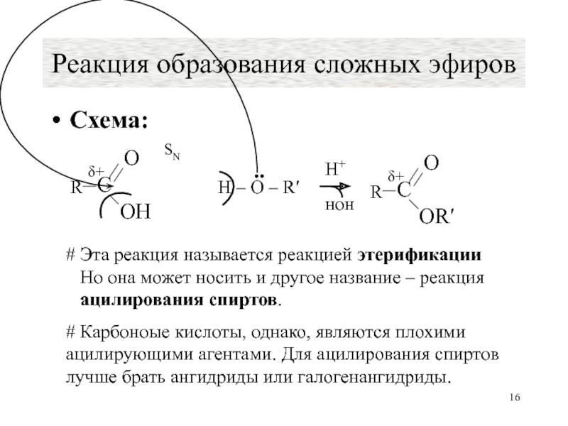 Реакцией этерификации называется взаимодействие спирта с