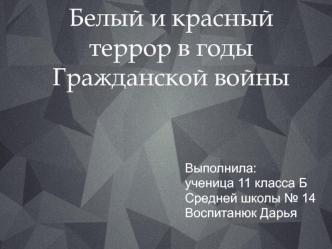 Белый и красный террор в годы Гражданской войны (11 класс)