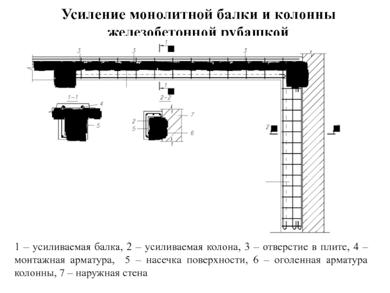 Усиление 2. Усиление монолитной балки. Усиление монолитной балки проект. Усиление балки рубашкой. Усиление балки монолитной жб рубашкой.