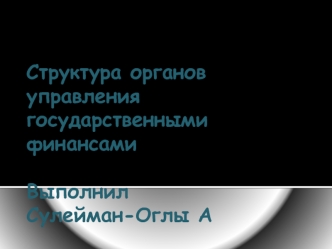 Структура органов управления государственными финансами