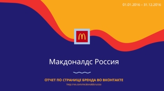 Макдоналдс Россия. Отчет по странице бренда в ВКонтакте