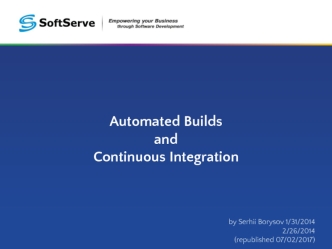 AUTOMATED BUILDS AND CONTINUOUS INTEGRATION (1)